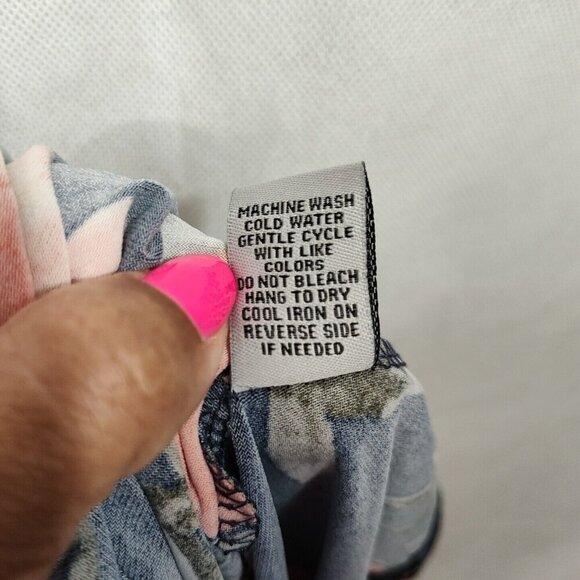 J for Justify Blue Floral A-line V-neck Dress Women Size XL Short Sleeve NEW - Picture 6 of 6